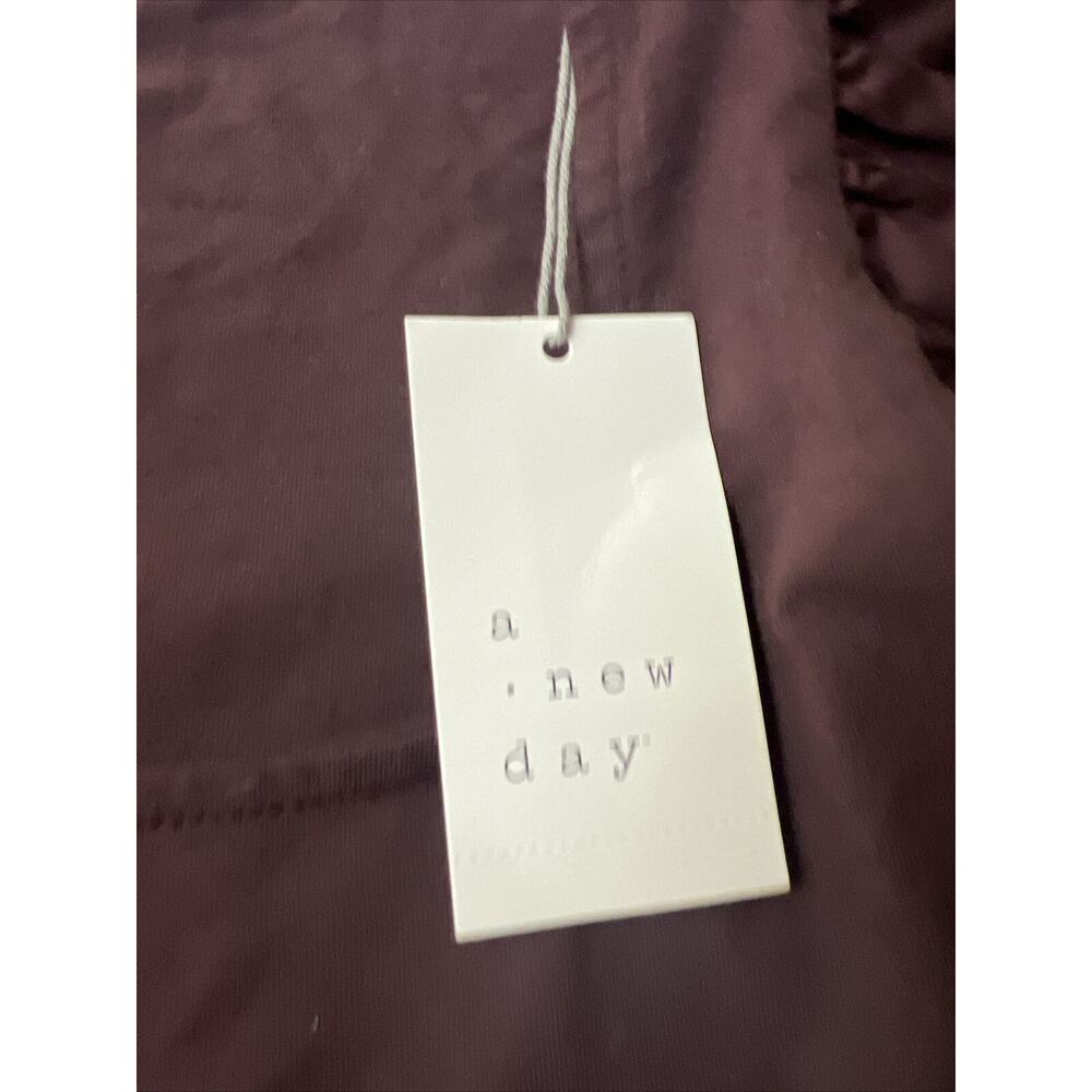 A New Day Crop Top Double Flutter Short Sleeve Slim Fit Brown Cotton Women’s L - Picture 7 of 7